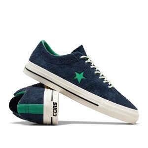 Converse One Star Pro Suede Low Top Sneakers in Navy Blue/ Green Men’s Sz 10
